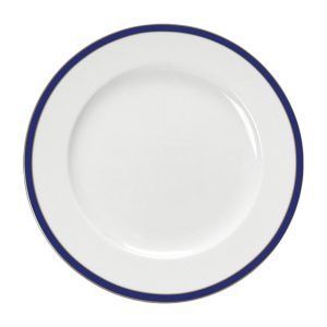 Plat pla BLANC  amb vora blava Ø 25.00 cm.