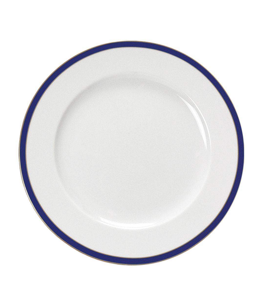 Plat pla BLANC amb vora blava Ø 25.00 cm.