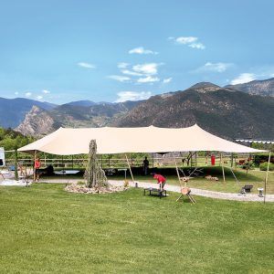 Carpa beduïna elàstica, color arena, 10x20 m (200 m2)