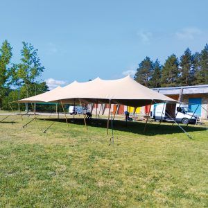 Carpa beduina elástica, color arena, 10x15 m (150 m2)