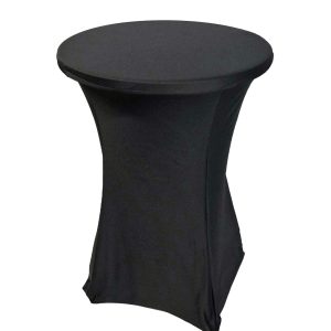 Funda elàstica negra per a taula coctel  Ø 80 cm. 110 cm